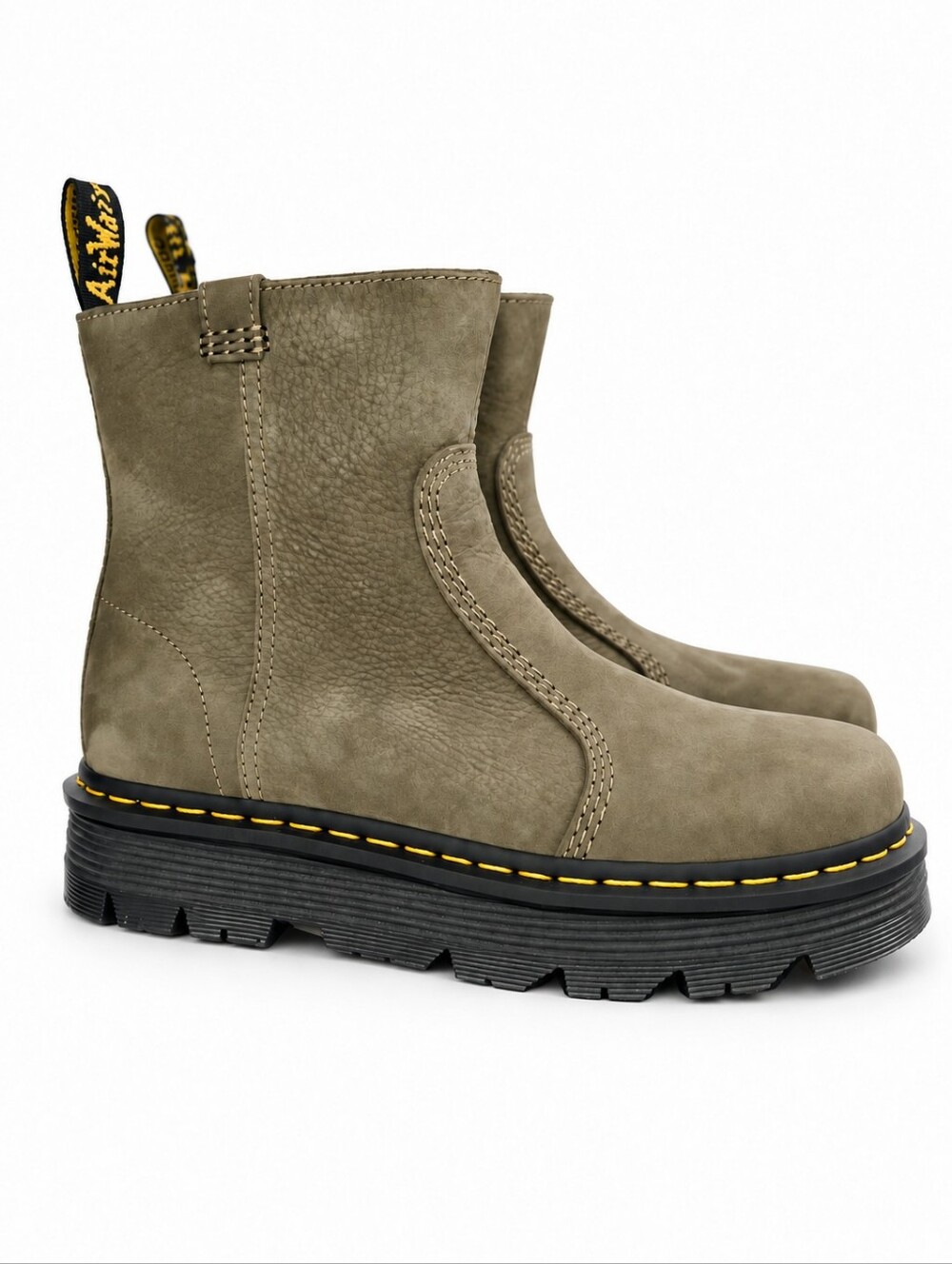 DR. MARTENS ZEBZAG RIGGER Olive NUBUCK PLATFORM BOOTS WOMEN’S SIZE 9